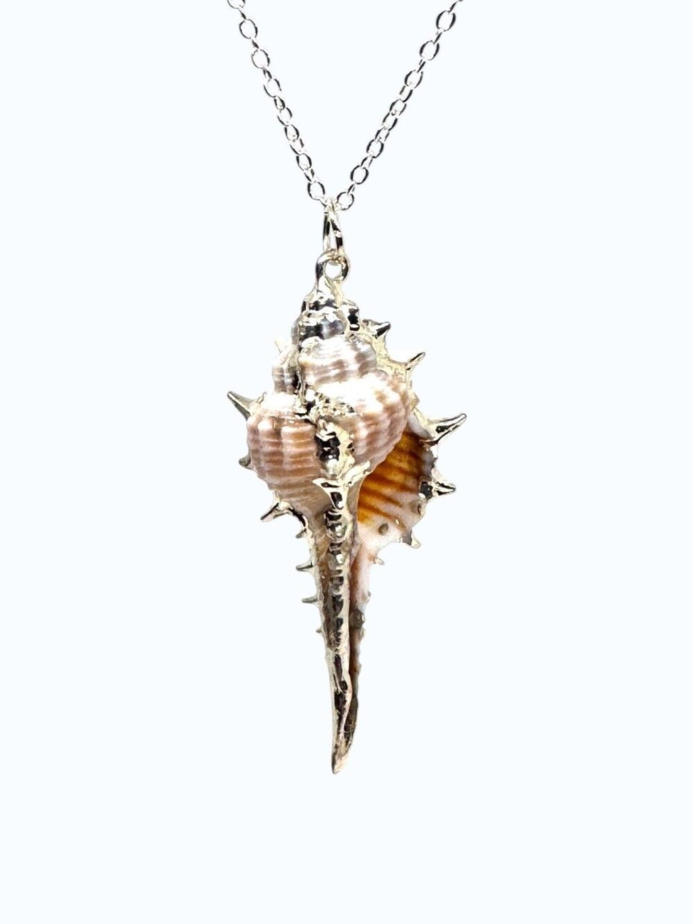 Indio Jewelry Natural Shell Silver Accents Sterling Necklace  #7073
